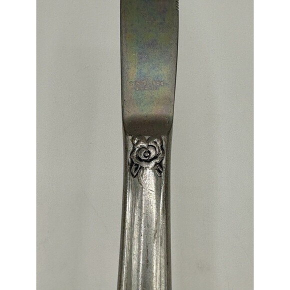 Set Of 11 Vintage 1847 Roger Bros Silver-plate Dinner Knives Normandy Pattern - Picture 4 of 7